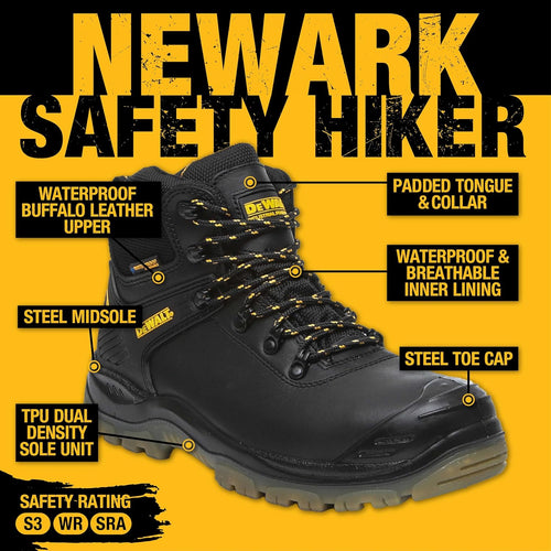 DEWALT Waterproof Safety Boots Black UK 10 DWF50140-132