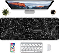 Topographic Map Desk Mat, Large Mouse Pad 800x300x3 mm, Gaming Mouse Mat, Big Full Keyboard Desk Mat, Waterproof Non-Slip Mouse Mat Pad, Rubber Base, for Keyboard Computer PC Gamer Desk Office