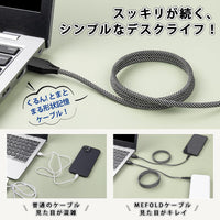 Magnetic USB-A to USB-C Cable 1m 3A Braided Coiled Fast-Charge Data Cord â Black