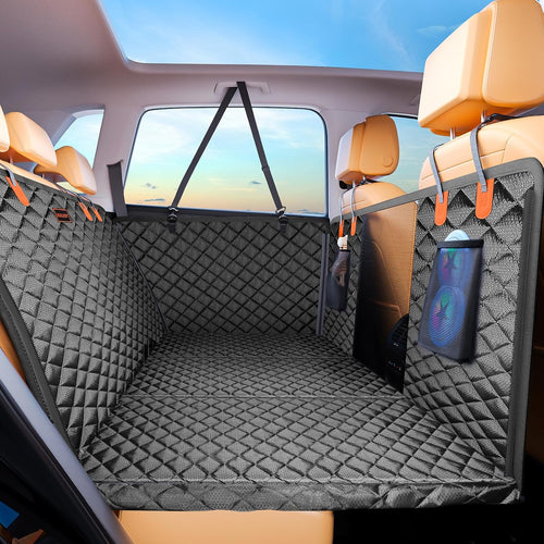 JOEJOY Back Seat Extender for Dogs - Dog Car Seat Cover for Dogs Waterproof & Foldable, Non-Slip Back Seat Cover with Hard Bottom for Cars, Trucks and SUVs, Suit for Travel Camping