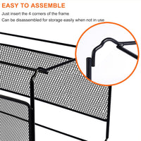 Hotyin Foolscap Suspension File Frame(39 x 28 x 24.8cm), Metal Suspension File Frame Organiser - Easy to Assemble - Hanging File Folder for Home Office Storage and Organization (Black)