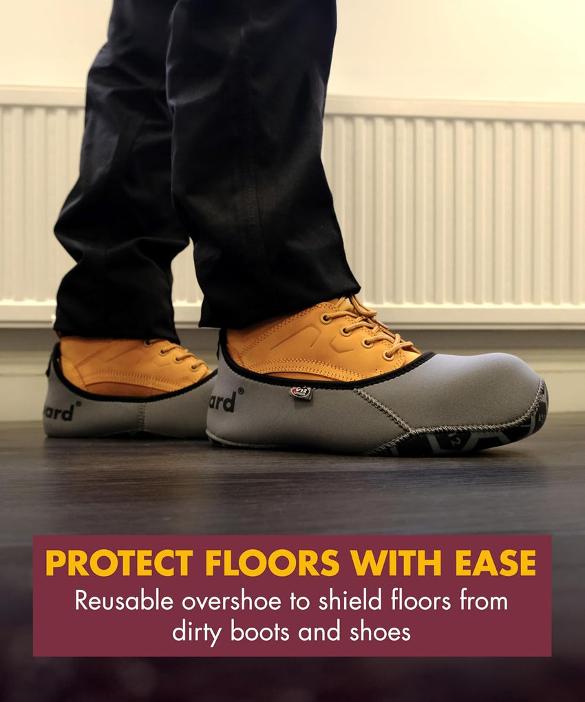 V12 MukGuard Reusable Overshoes - Washable, Slip-Resistant & Heavy-Duty Shoe Covers - Reusable Overshoes with Neoprene Upper & Rugged Grip Sole - Boot Cover for Work, DIY & Tradesmen - XSM (03/04)