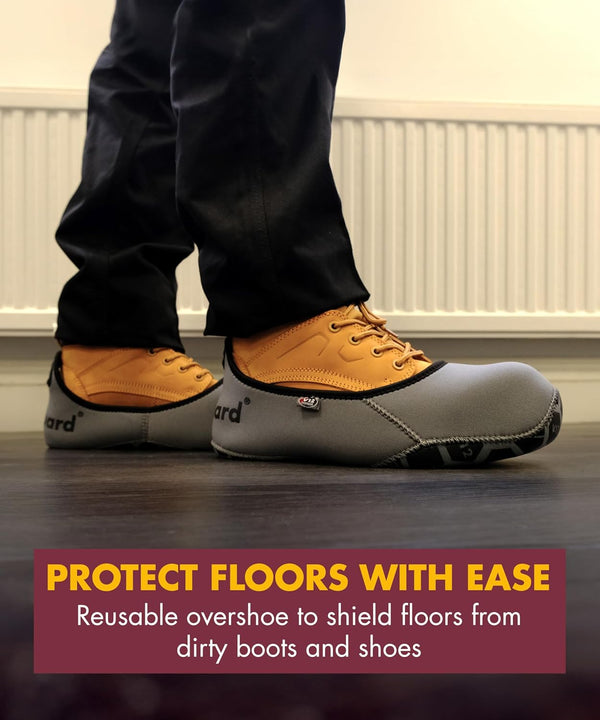 V12 MukGuard Reusable Overshoes - Washable, Slip-Resistant & Heavy-Duty Shoe Covers - Reusable Overshoes with Neoprene Upper & Rugged Grip Sole - Boot Cover for Work, DIY & Tradesmen - M (07/08)