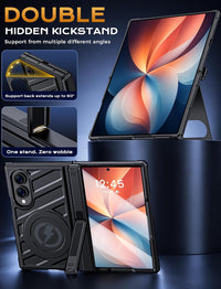 Samsung Galaxy Z Fold 8 Protective Case MagSafe Compatible Full Hinge Protection Dual-Angle Kickstand - Black