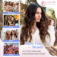 Clip-in Human Hair Extensions 8 Piece Remy Straight 16in 65g Full Head #2 Dark Brown
