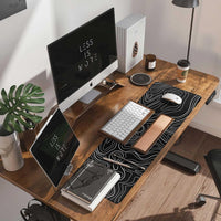 DAWNTREES 900 x 400 x 3 mm Desk Pad,Extended Contour Mouse Mat for Home and Office,Large Gaming Mouse pad Laptop Keyboard Mat with Non-Slip Rubber Base,Stitched Edges