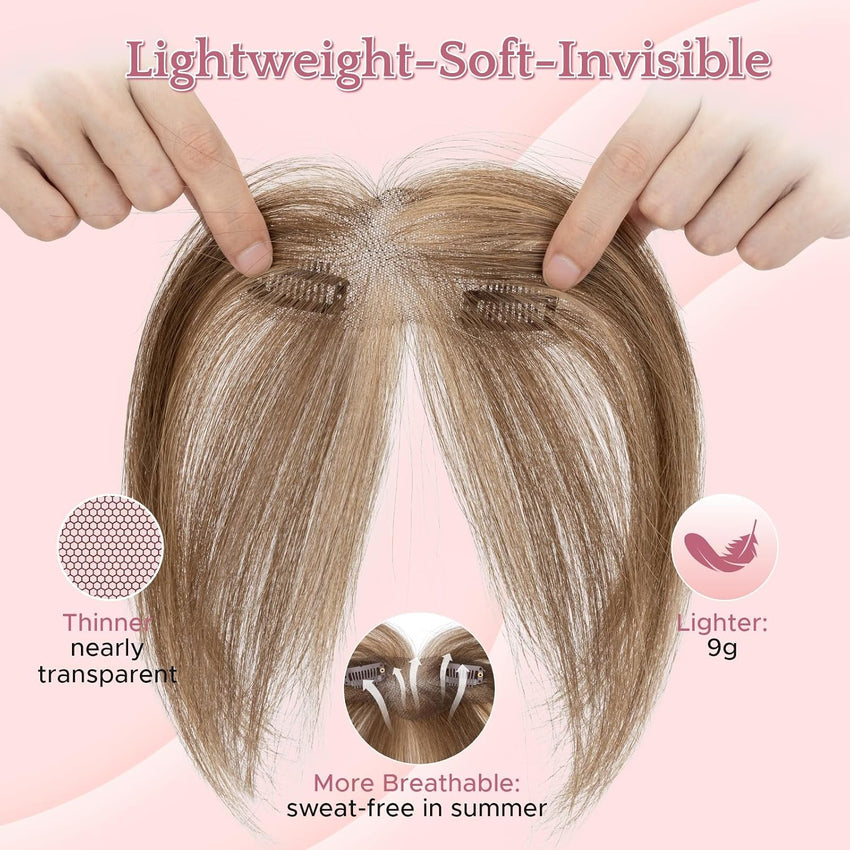 Clip-In Side Bangs Human Hair Fringe 8in â #4P27