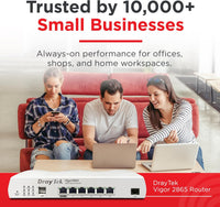 DrayTek Vigor 2865 Ethernet Router, VPN Firewall, VDSL2 35b/ADSL2+ Dual-WAN, Integrated VDSL modem, VoIP, Small Business (Router)