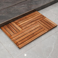 Teak Wood Bath Mat Large Non-Slip Sturdy Shower Mat ÃÂ¢ÃÂÃÂ Brown
