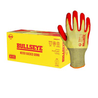 Cut-Resistant Work Gloves Nitrile Palm Enhanced Grip Red/Hi Vis Yellow L 2pc