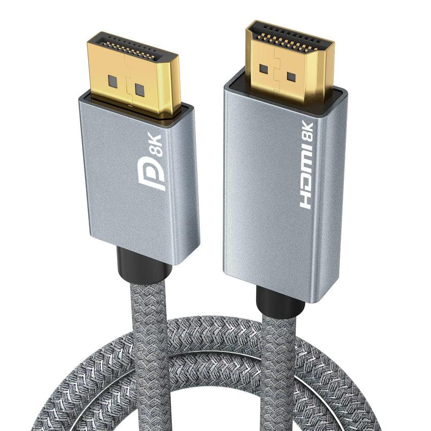 AGFINEST 8K DisplayPort to HDMI Cable 2m â 8K@60Hz 4K@120Hz Nylon Braided