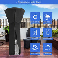 ANSTROUT 420D Patio Heater Cover, Waterproof with Zipper, Outdoor Propane Heater Cover for Any Season, Large Size: 89âH x 33âDx19âB (Black)