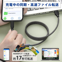 Magnetic USB-A to USB-C Cable 1m 3A Braided Coiled Fast-Charge Data Cord â Black