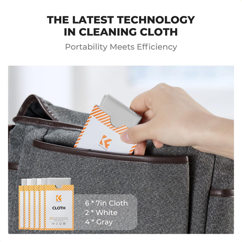 K&F CONCEPT Glasses Cleaning Cloth | Premium Microfiber Cleaning Cloths, Lens Cleaning Cloth for Camera Lenses, Eyeglasses, Screens, Cameras, Tablets -Washable, 6 Pack, 6 x 7 inches (15 x 18 cm)