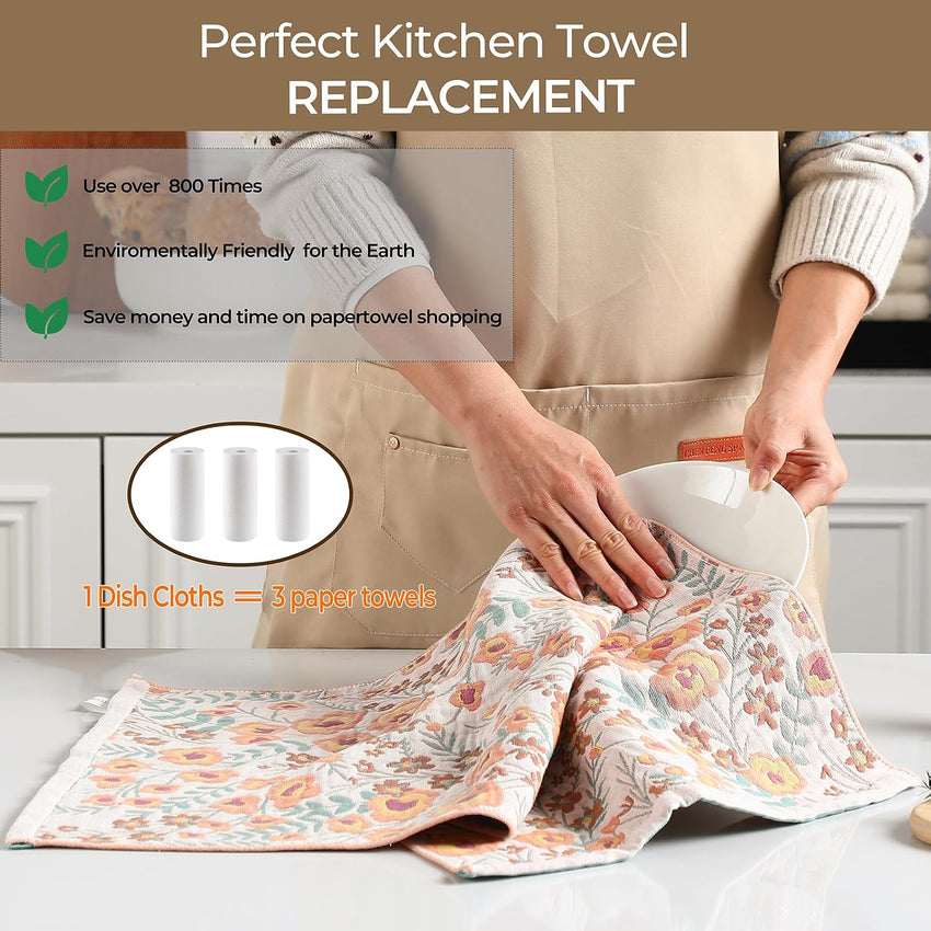 Kitchen Tea Towel Absorbent Quick-Drying Cotton Single