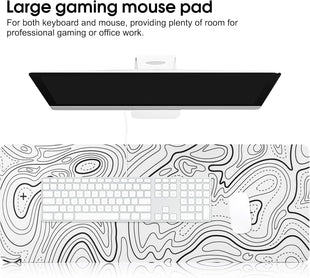 HoYiXi Mouse Pad for Home Office Work,Gaming Mouse Pad Desk Pad Soft Smooth Surface and Anti-Slip Rubber Base Waterproof Soft Cloth XX Mouse Mat 600 x 300 x 3MM,White
