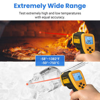 Etekcity Laser IR Thermometer Non-Contact -50Â°C 750Â°C Lasergrip 800 battery included Yellow/Black