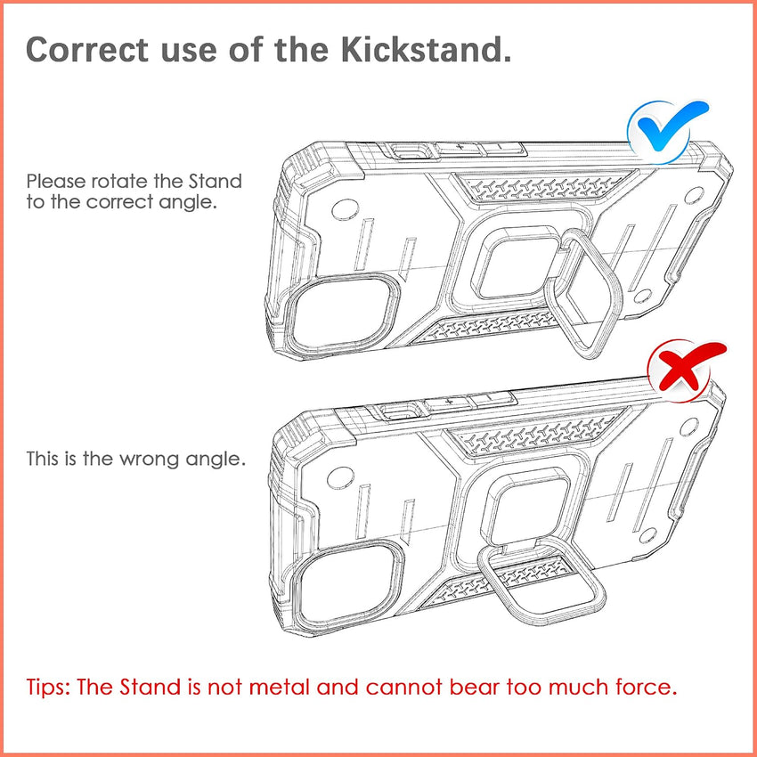 ShockProof Case for Samsung Galaxy S23 with Ring Kickstand, Bumper Armour Phone Cover for Samsung Galaxy S23 - Red
