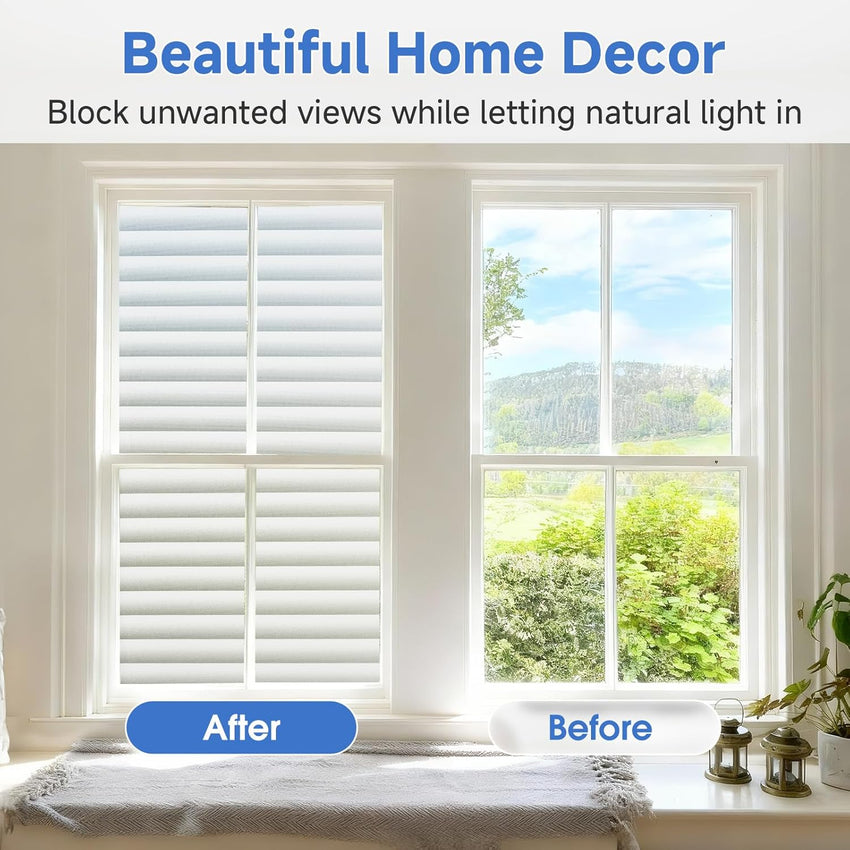 Privacy Window Film Frosted Stripe Static Cling UV Protection â 75x200cm