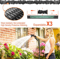 HOMOZE Expandable Garden Hose 50ft Hose Pipe Expandable with 3/4", 1/2" Fittings, Anti-Leakage - Flexible Expanding Hose with 8 Function Spray Nozzle
