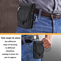 Tool Belt Pouch with Carabiner, Multipurpose Phone Case - Tactical Waist Bag with Phone Holster for Iphone 13 Pro Max, EDC Pouch for Traveling, Camping