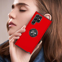 KRAFTCARE for Samsung S22 Ultra Case with Kickstand Ring, Upgrade Shockproof and Anti Scratch 360^0 Magnetic Ring Holder Stand Protective Phone Case Cover for Samsung Galaxy S22 Ultra - Red