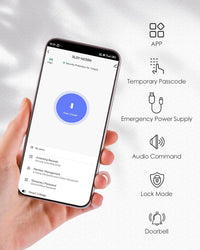 NGTeco Smart Door Lock with Handles, Fingerprint Keyless Security Entry Door Lock, Passcode, IC Card, Fingerprint, Key, WiFi Smart Lock for Narrow-Frame Doors, APP Control, Easy Installation