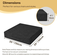 Recliner Cushion Non-Slip Padded Support Black 50x50x10cm