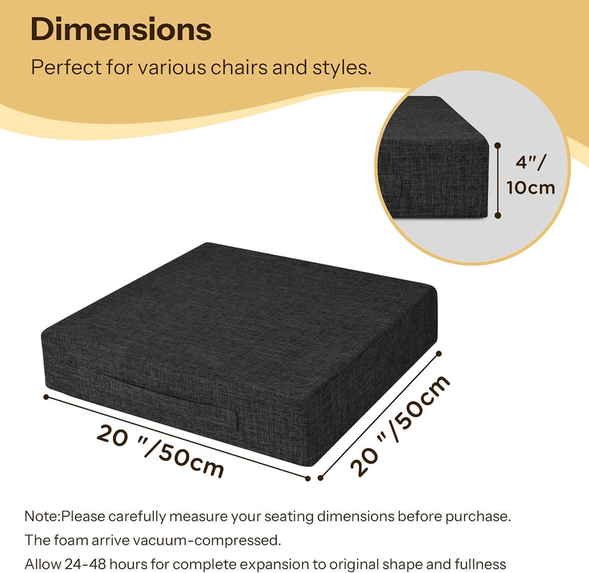 Recliner Cushion Non-Slip Padded Support Black 50x50x10cm