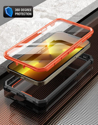 Poetic Guardian Series Case Compatible with iPhone 13 Pro 6.1 inch, Full-Body Hybrid Reinforced Shockproof Protective Rugged Clear Bumper Cover Case with Built-in Screen Protector, Black/Clear