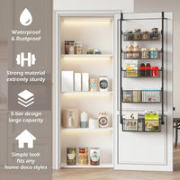 COVAODQ Over Door Spice Rack, 10-Tier, Pantry Organizer Metal Hanging Storage