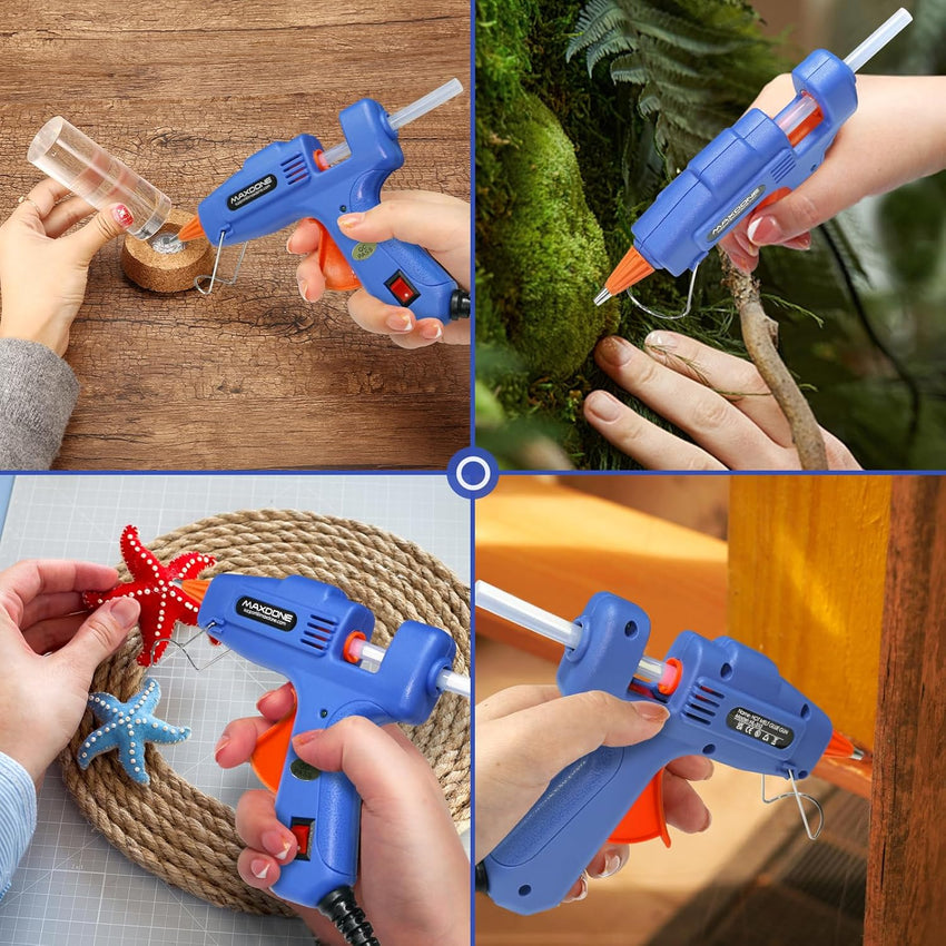 Hot Glue Gun Mini Glue Gun NO GLUE STICKS, 20W Hot Glue Gun Blue Fast Heating for DIY Craft Projects and Home Quick Repairs