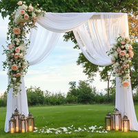 Wedding Arch Drapes - 1 Panel 28" x 19Ft Sheer White Backdrop for Ceremony Party Decor