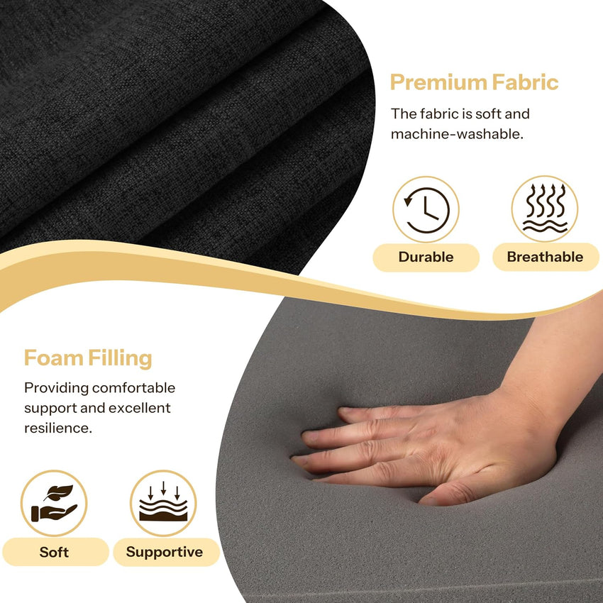 Recliner Cushion Non-Slip Padded Support Black 50x50x10cm