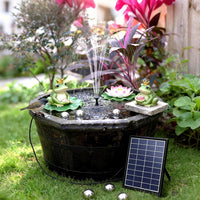Billing Solar Pond Foundtain with Battery Backup, 6W 300L/H Solar Water Pump with 3000mAh Battery Backup, with Filter DIY 5ft Tubing Solar Fountains Water Feature for Garden Ponds, Pool, Fish Tank