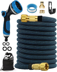 Expandable Garden Hose 50ft 10-Function Nozzle No-Kink 3-Layer Latex â 50ft