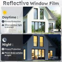 Heat Reflective Window Film One Way Mirror UV Protection 75x400cm Black