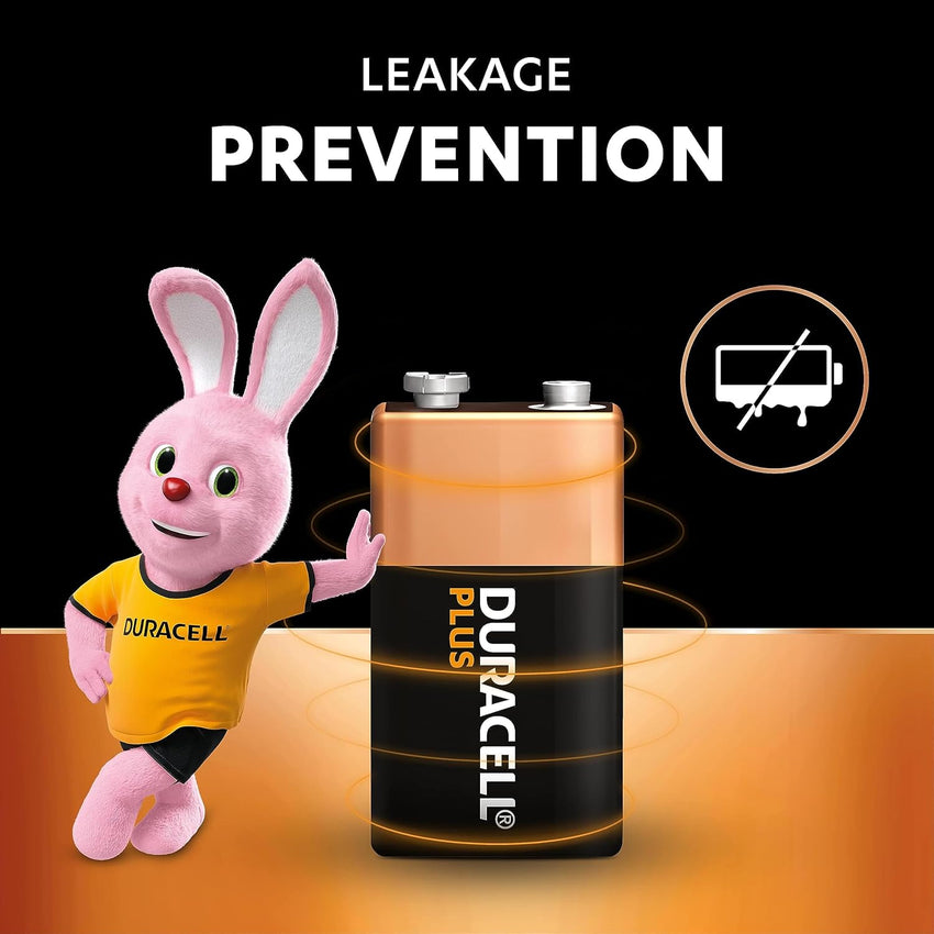 Duracell Plus 9V Batteries (2 Pack) - Alkaline - 100% Life Guaranteed - Reliability For Everyday Devices - 0% Plastic Packaging - 5-Year Storage - 6LR61 MN1604