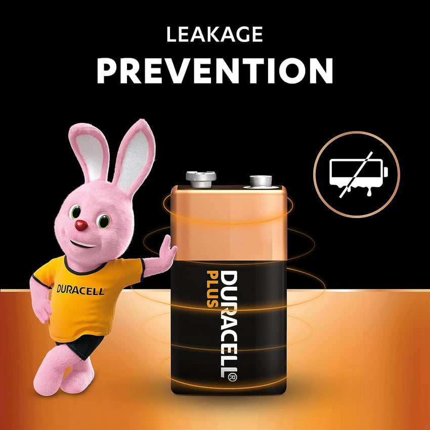 Duracell Plus 9V Batteries (2 Pack) - Alkaline - 100% Life Guaranteed - Reliability For Everyday Devices - 0% Plastic Packaging - 5-Year Storage - 6LR61 MN1604