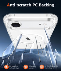 FNTCASE for iPhone Air Case: Clear Anti Yellowing Magnetic Military Grade Drop Protection Cell Phone Cover - Rugged Shockproof Protective Bumper Transparent Phonecase