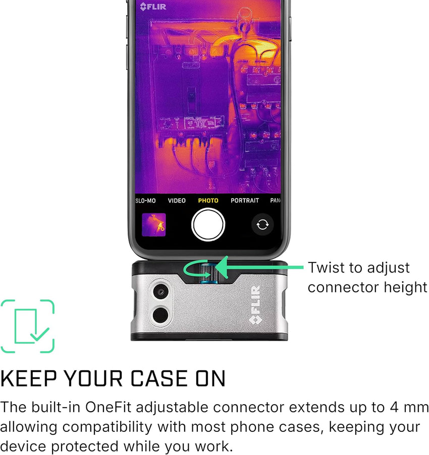 Flir One - Thermal Imaging Camera for iOS Smartphones (iPhone 14 and Older w/Lightning Port), 240x180 Super Resolution (80x60 Native IR)