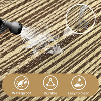 Outdoor Rug Recycled Plastic Waterproof Reversible UV Resistant Modern Carpet â 240x300cm Beige