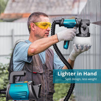 Tilswall Paint Spray System Shark 800 HVLP Electric Paint Sprayer with 1300ml Container, 120 DIN-s Paint Spray Gun Electric with 4 Nozzles and 3 Spray Modes for Wall Paints, Fences and Sheds