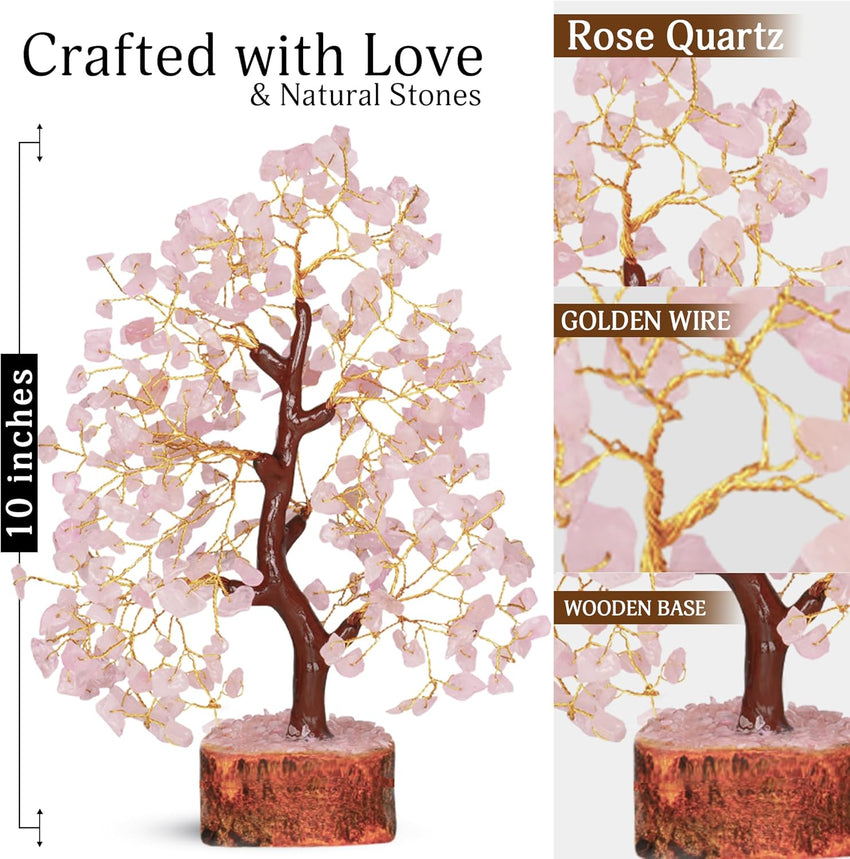 YATSKIA Rose Quartz Tree Chakra Gem Tree for Positive Energy â Home Decor Gift