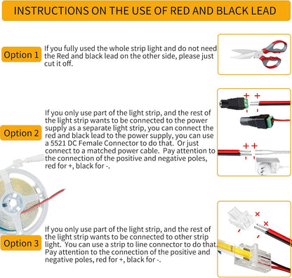 12V COB LED Strip Lights Cool White 6.56FT for DIY Home Decoration â IP20
