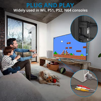 AUTOUTLET RCA to HDMI with 1080P/720P HD Support, AV to HDMI Converter, Long 150cm Cable, Plug & Play Mini Composite CVBS Audio Video Adapter for VCR, VHS, DVD Players and Classic Gaming Consoles