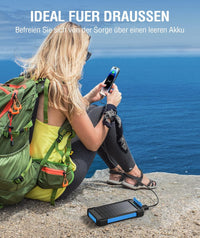 Solar Power Bank 38800 mAh Solar Charger Portable with USB C Input, Torch, Outdoor Waterproof External Battery, Quick Charge, Power Bank Solar Cell for Samsung, iPhone, Huawei and More