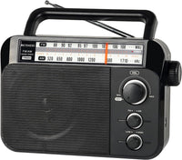 Retekess TR604 Portable Radio READ DESC FM AM Radio,Large Display and Knob,Large Speaker,3.5mm Headphone Jack,Clear Sound,Radios Mains and Battery,Easy to Use for Elderly (Black)