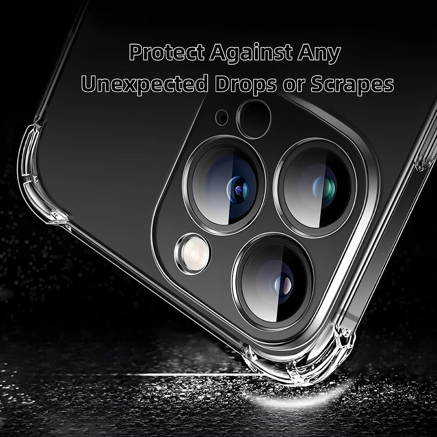 Totill 4 in 1 Case for iPhone 13 pro with [3 Pack] Tempered Glass Screen Protectors, Crystal Clear Phone Cover, Scratchproof and Shockproof, Compatible with Wireless Charger and Bike Phone Holder