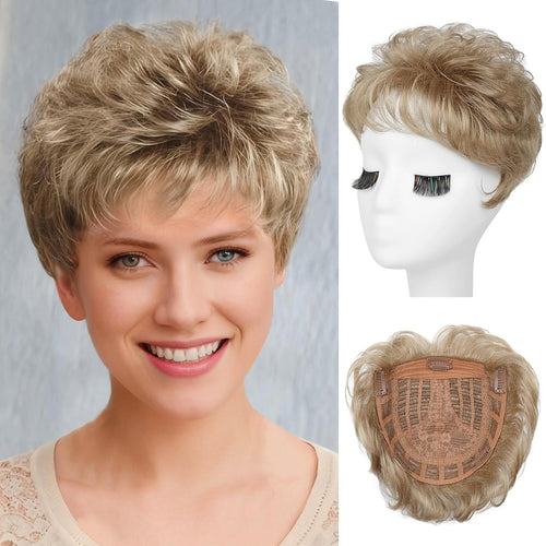 Hair Topper Synthetic Wiglet for Thinning Hair â Dark Blonde